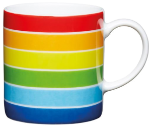 a rainbow mug